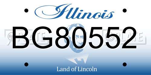 BG80552 Illinois License Plate