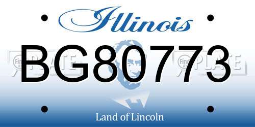 BG80773 Illinois License Plate