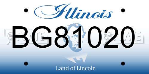 BG81020 Illinois License Plate