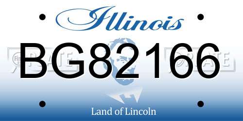 BG82166 Illinois License Plate
