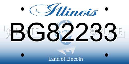 BG82233 Illinois License Plate