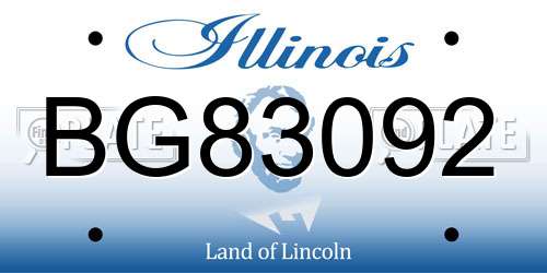 BG83092 Illinois License Plate