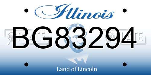BG83294 Illinois License Plate