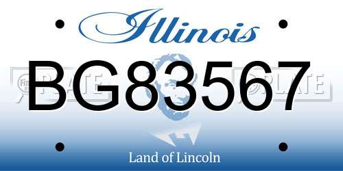 BG83567 Illinois License Plate