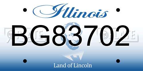 BG83702 Illinois License Plate