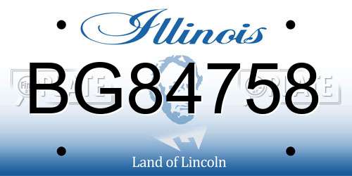 BG84758 Illinois License Plate