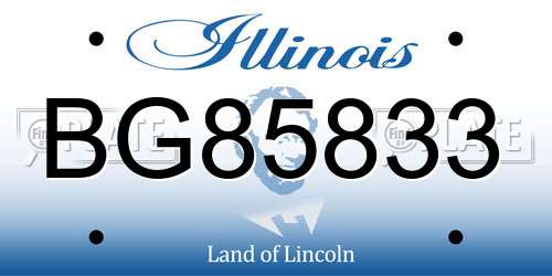 BG85833 Illinois License Plate