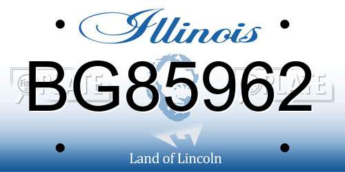 BG85962 Illinois License Plate