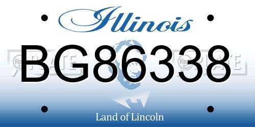 BG86338 Illinois License Plate