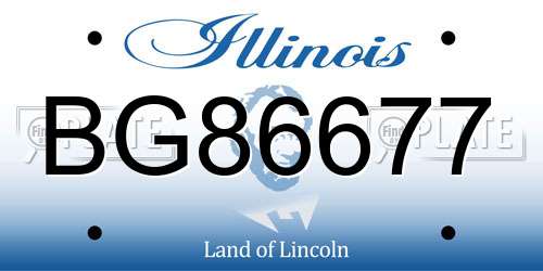 BG86677 Illinois License Plate
