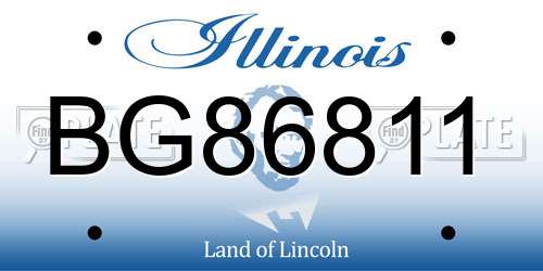 BG86811 Illinois License Plate