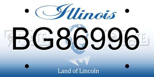 BG86996 Illinois License Plate