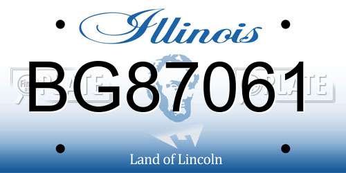BG87061 Illinois License Plate
