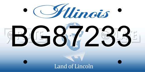 BG87233 Illinois License Plate