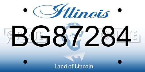 BG87284 Illinois License Plate