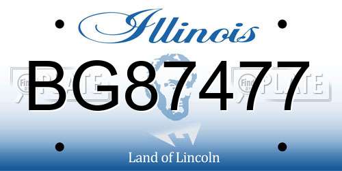 BG87477 Illinois License Plate