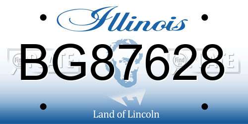 BG87628 Illinois License Plate