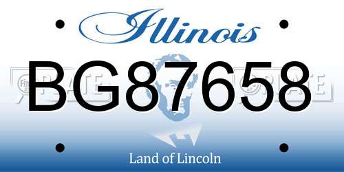 BG87658 Illinois License Plate