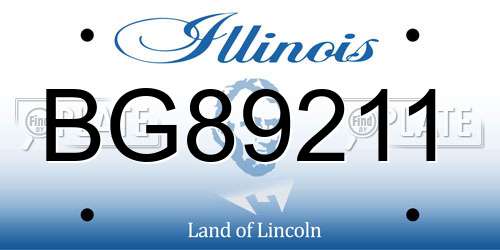 BG89211 Illinois License Plate