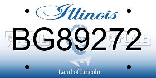 BG89272 Illinois License Plate
