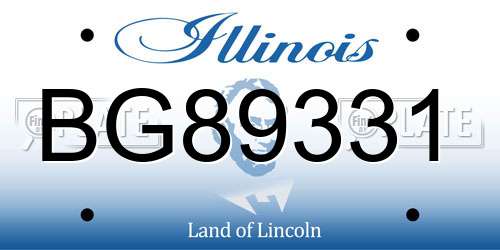 BG89331 Illinois License Plate