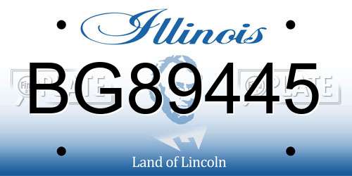 BG89445 Illinois License Plate
