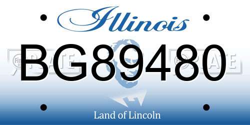 BG89480 Illinois License Plate