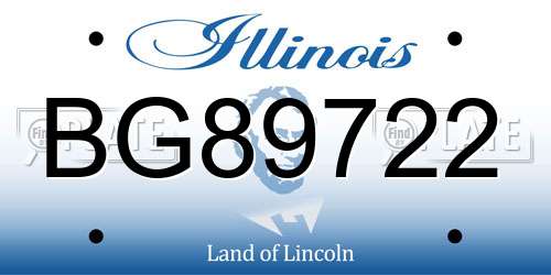 BG89722 Illinois License Plate