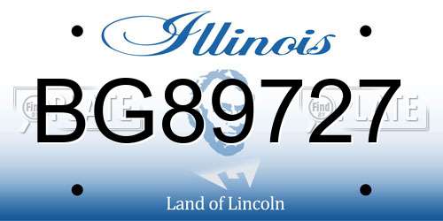 BG89727 Illinois License Plate