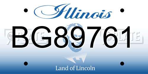 BG89761 Illinois License Plate