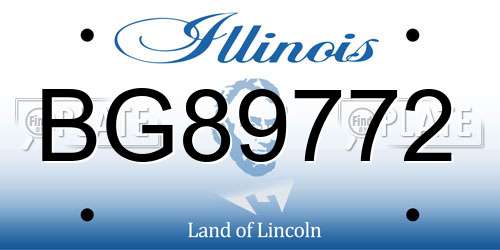 BG89772 Illinois License Plate
