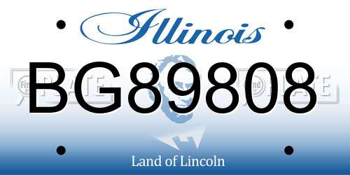 BG89808 Illinois License Plate