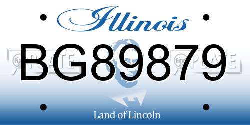 BG89879 Illinois License Plate