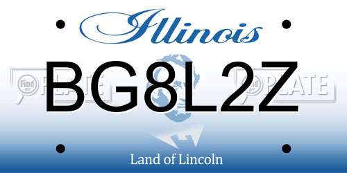 BG8L2Z Illinois License Plate