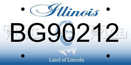 BG90212 Illinois License Plate
