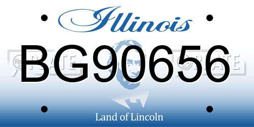BG90656 Illinois License Plate