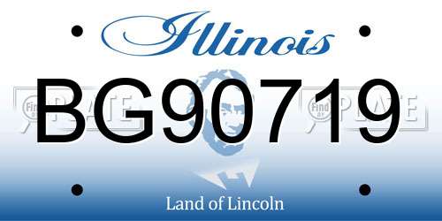 BG90719 Illinois License Plate