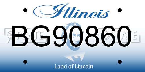 BG90860 Illinois License Plate