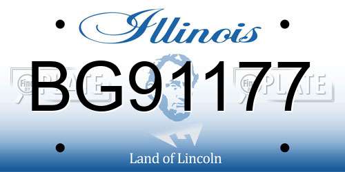 BG91177 Illinois License Plate