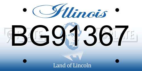 BG91367 Illinois License Plate