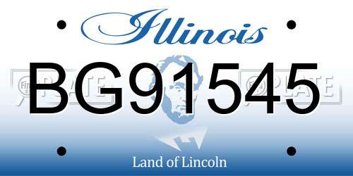 BG91545 Illinois License Plate
