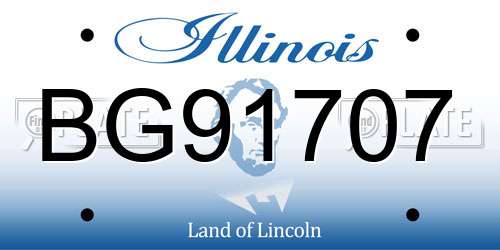 BG91707 Illinois License Plate
