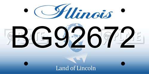 BG92672 Illinois License Plate