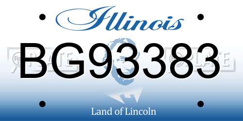 BG93383 Illinois License Plate