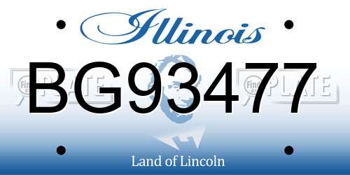 BG93477 Illinois License Plate