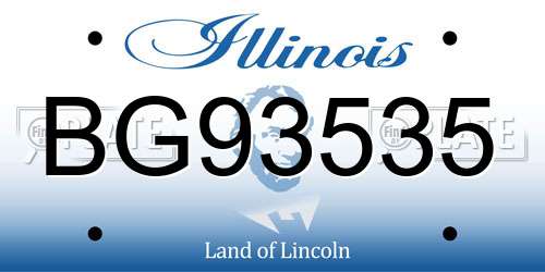 BG93535 Illinois License Plate