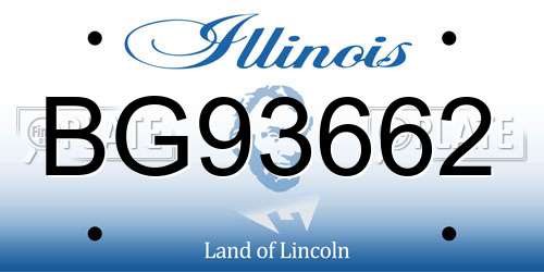 BG93662 Illinois License Plate