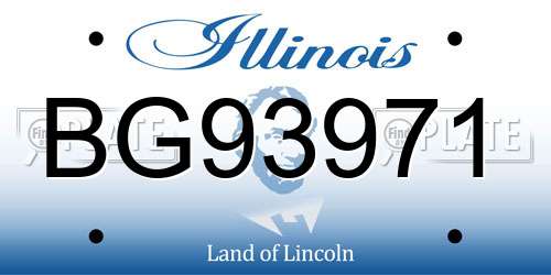 BG93971 Illinois License Plate