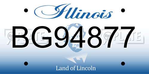 BG94877 Illinois License Plate