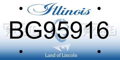 BG95916 Illinois License Plate
